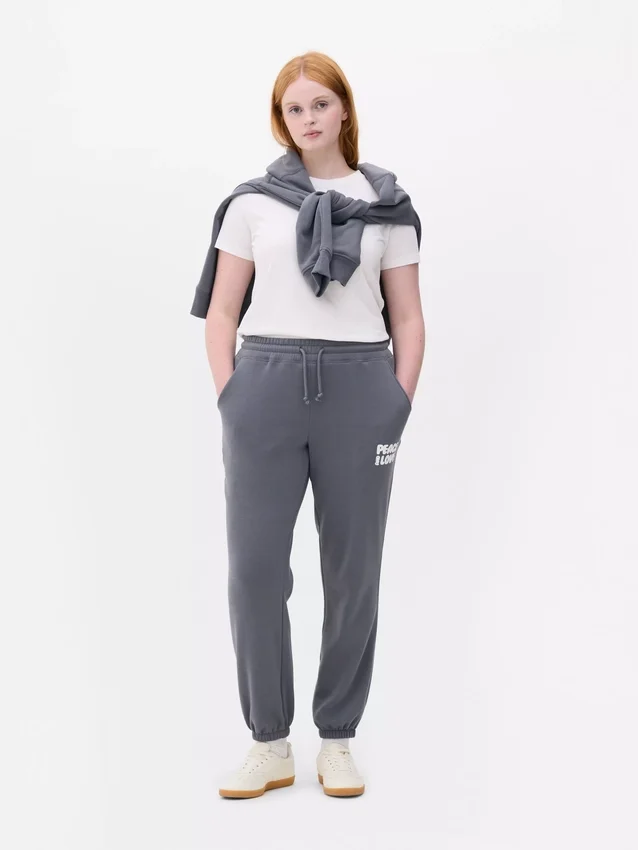 Sweatpants med manchetter og print