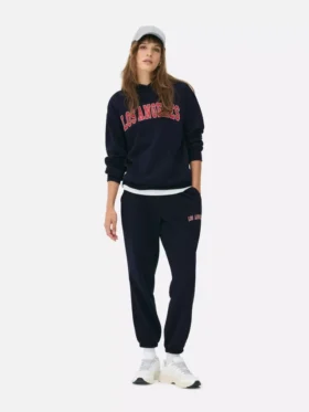 Sweatpants med manchetter og print