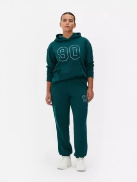 Sweatpants med manchetter og print