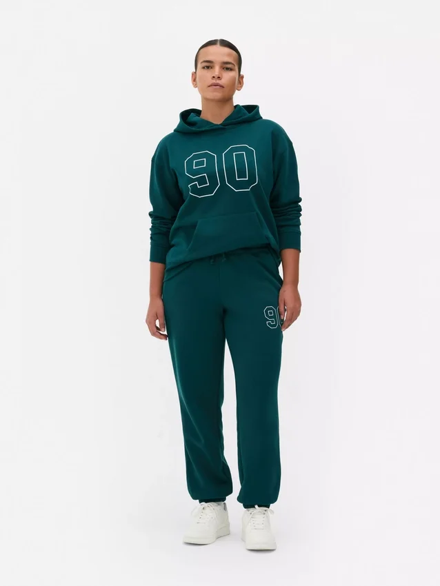 Sweatpants med manchetter og print