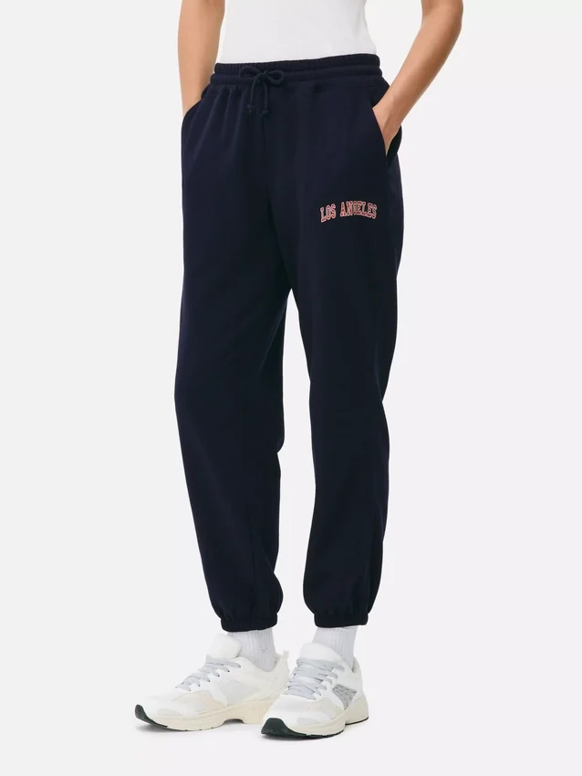 Sweatpants med manchetter og print