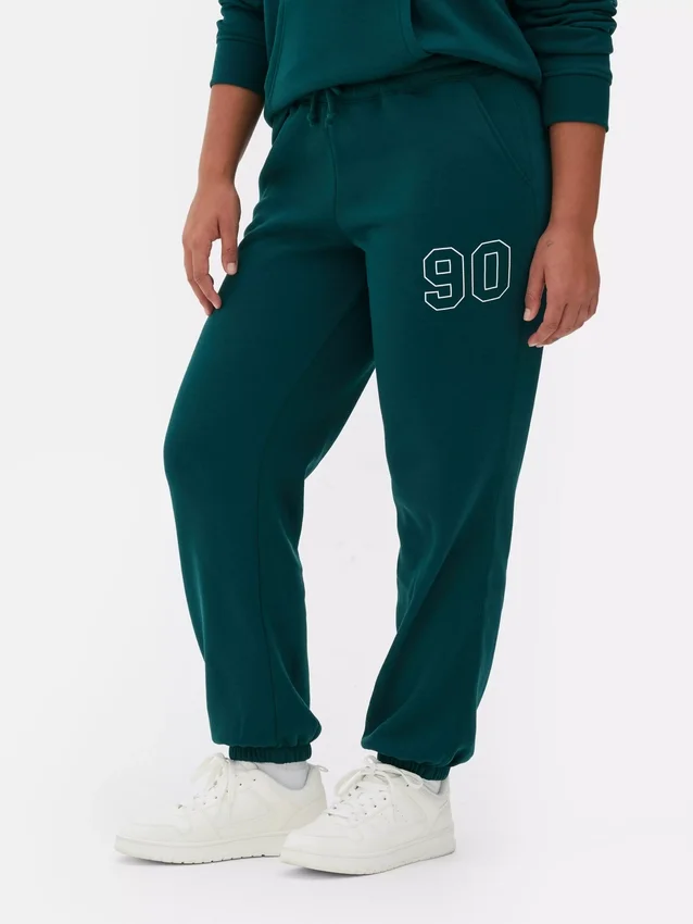 Sweatpants med manchetter og print