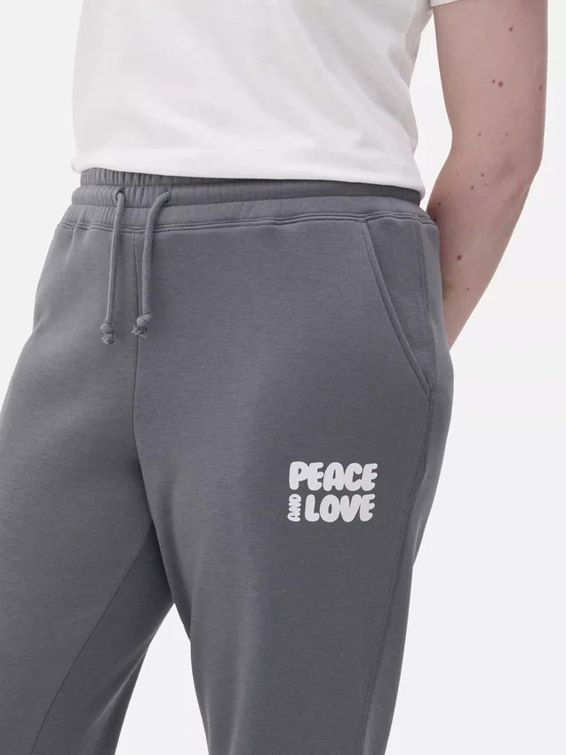 Sweatpants med manchetter og print
