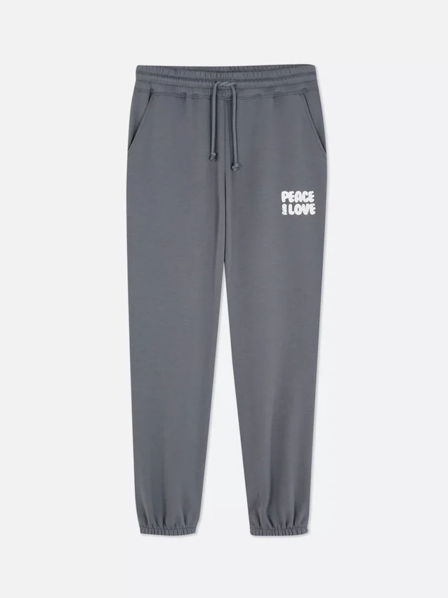 Sweatpants med manchetter og print