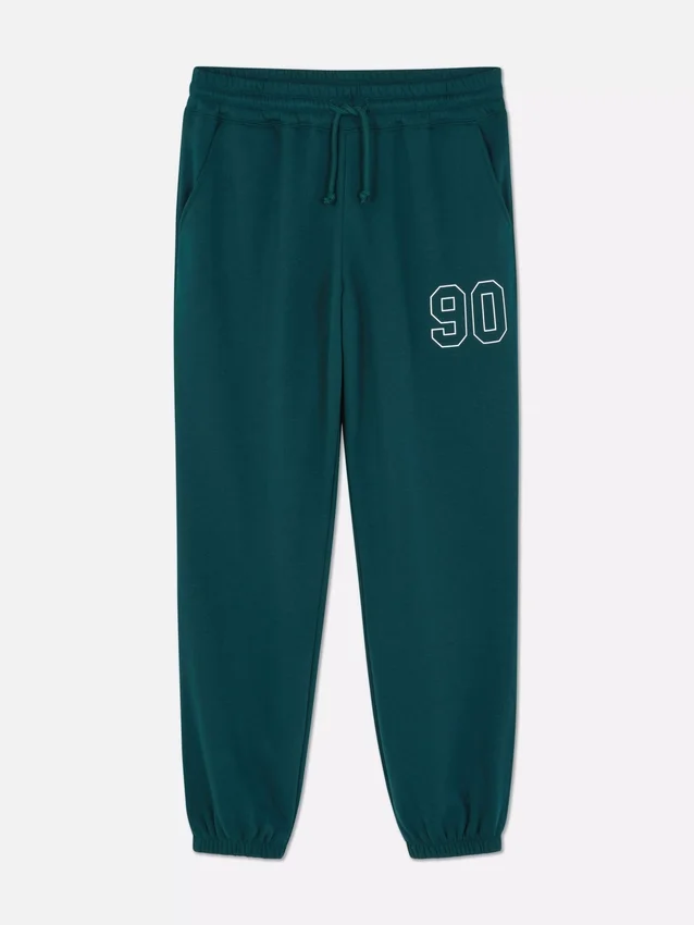 Sweatpants med manchetter og print