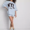 Sweatshirt med drop-sleeves i bomuldsrig NYC-stil