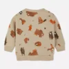 Sweatshirt med skovdyr-motiv