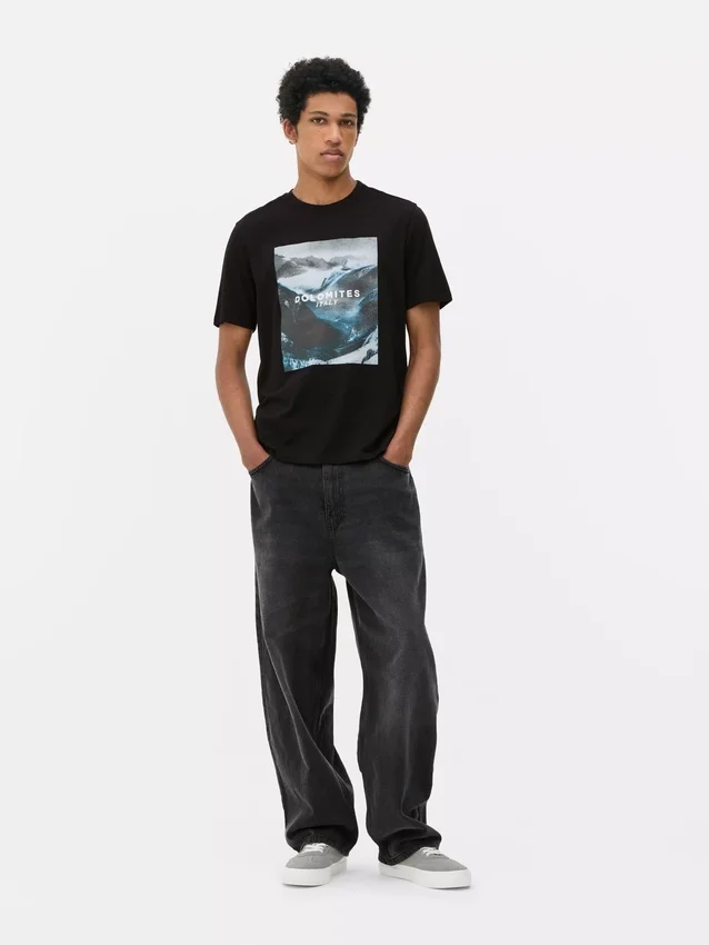 T-shirt med Dolomitter-print