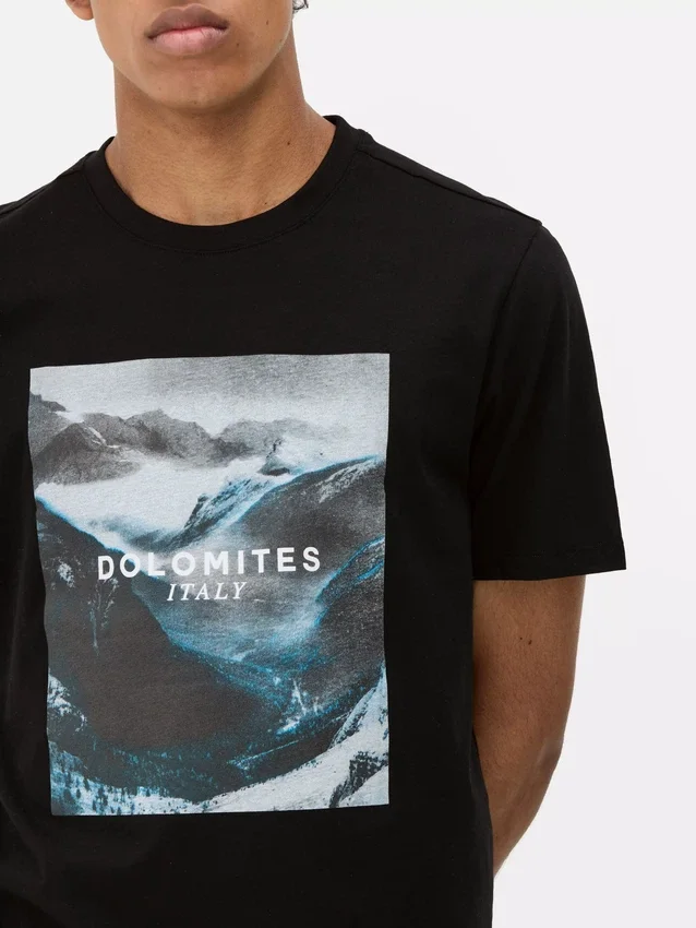 T-shirt med Dolomitter-print