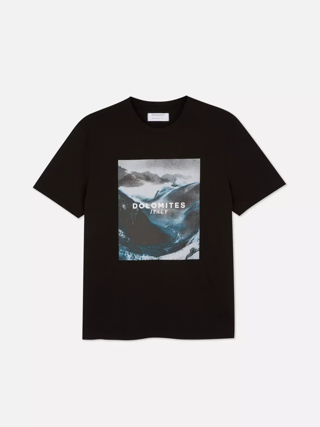 T-shirt med Dolomitter-print