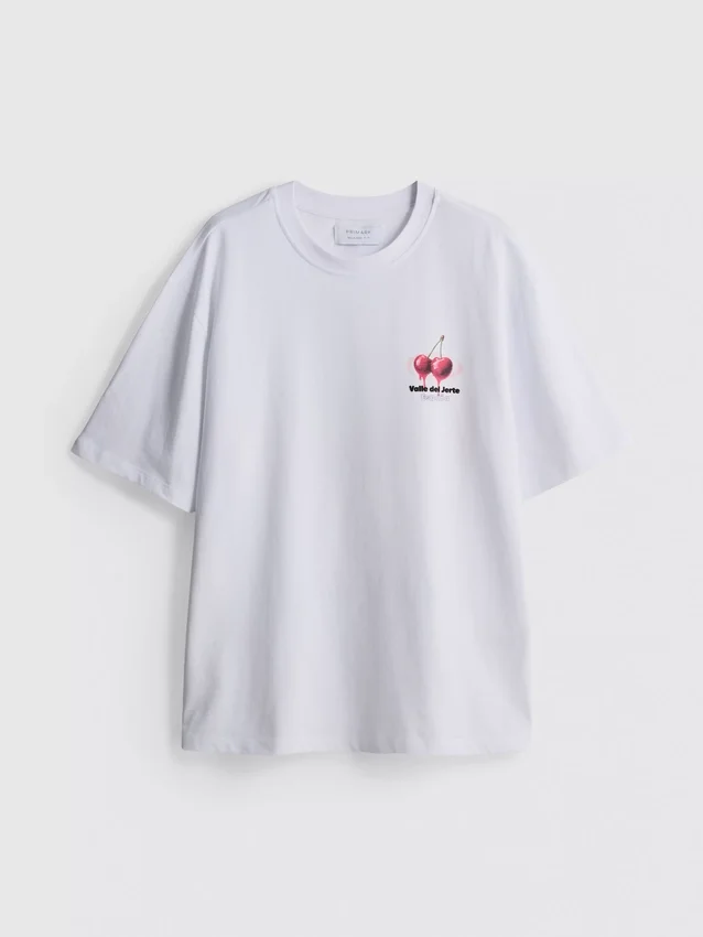 T-shirt med kirsebærmotiv