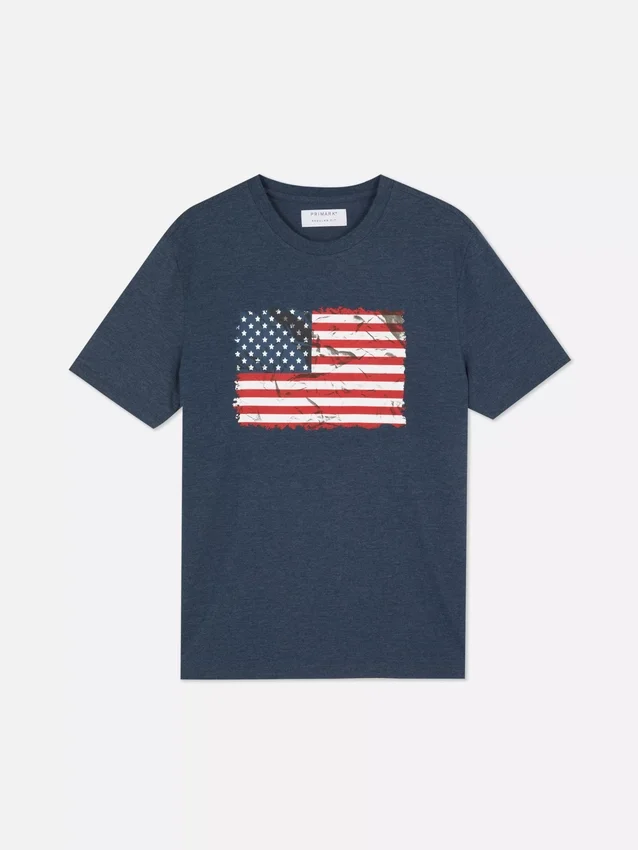 T-shirt med korte ærmer og amerikansk flag