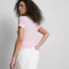 T-shirt med rund hals og dobbelt lag