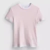 T-shirt med rund hals og dobbelt lag