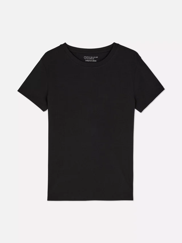 T-shirt med rund hals og stretch