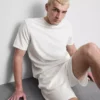 T-shirt med struktur og korte ærmer