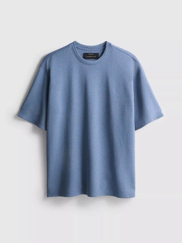 T-shirt med struktur og korte ærmer