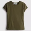 T-shirt med tætsiddende kapærmer