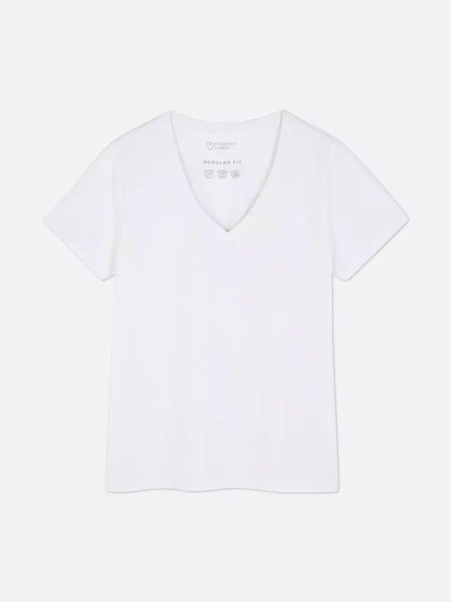 T-shirt med V-hals