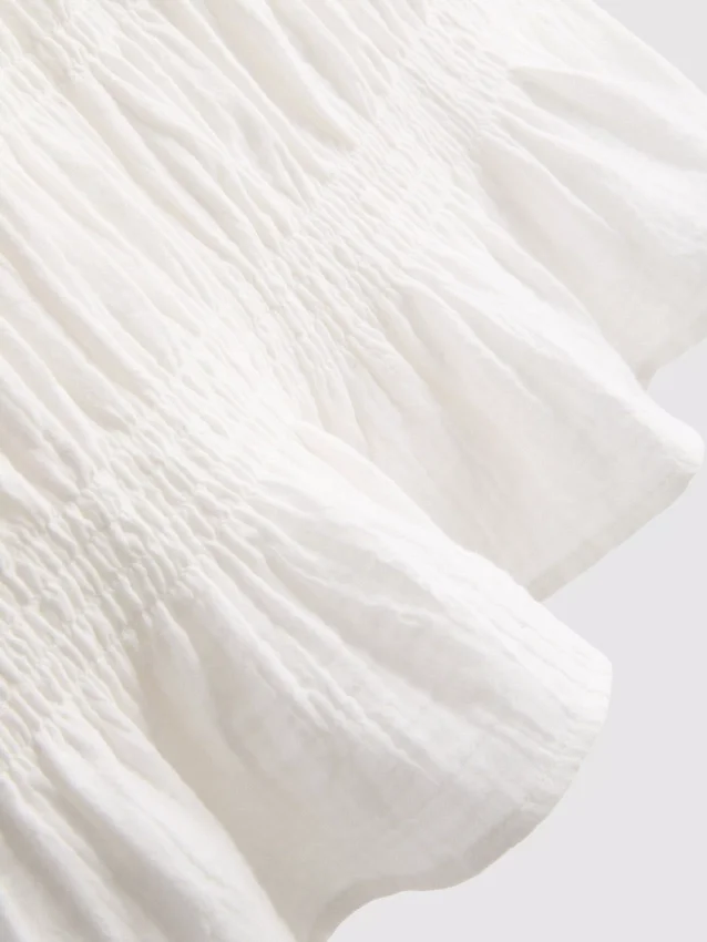 Tanktop i bomuld med rynket design