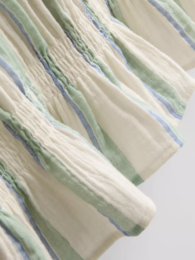 Tanktop i bomuld med rynket design