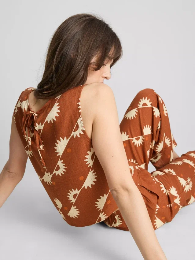 Tanktop i bomuldsblanding med print