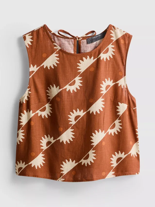 Tanktop i bomuldsblanding med print