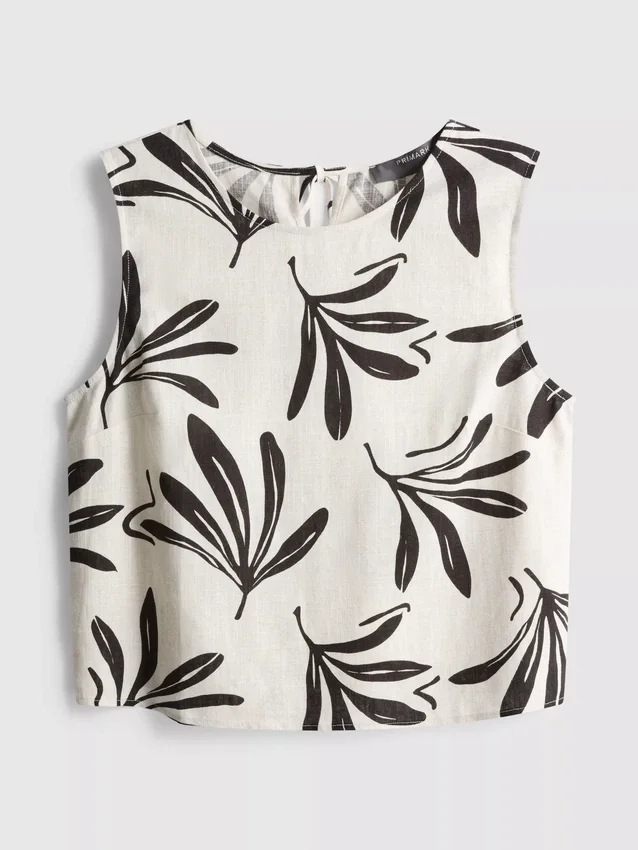 Tanktop i bomuldsblanding med print