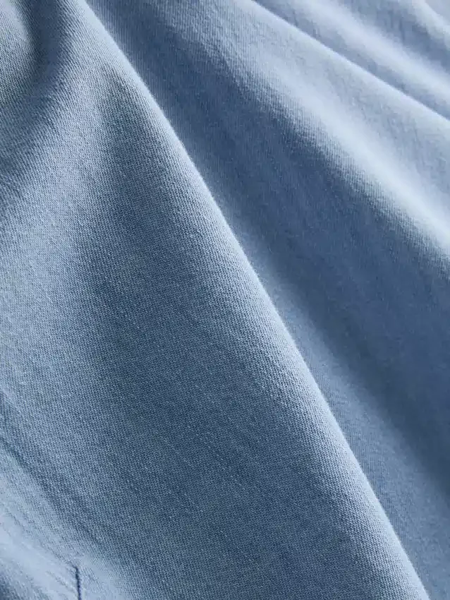 Tanktop i bomuldsdenim med bindebånd i siden