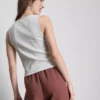 Tanktop med knapper, med højt bomuldsindhold