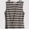 Tanktop med knapper, med højt bomuldsindhold
