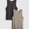 Tanktop med ribkant i slim fit