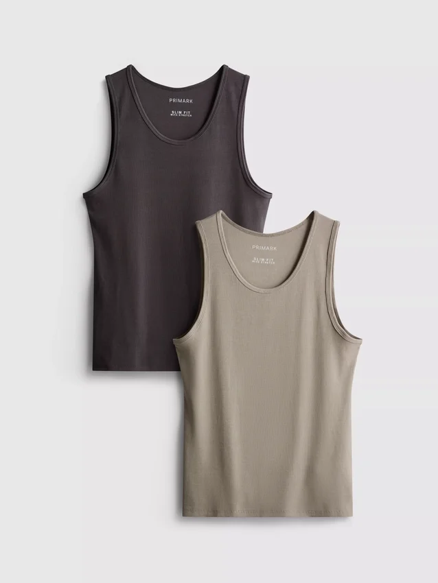 Tanktop med ribkant i slim fit