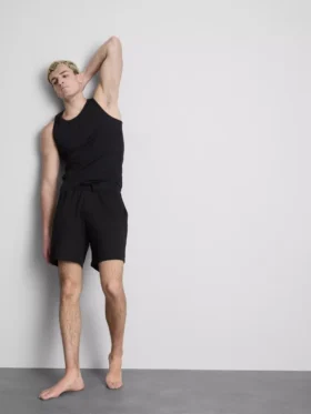 Tanktop med ribkant i slim fit