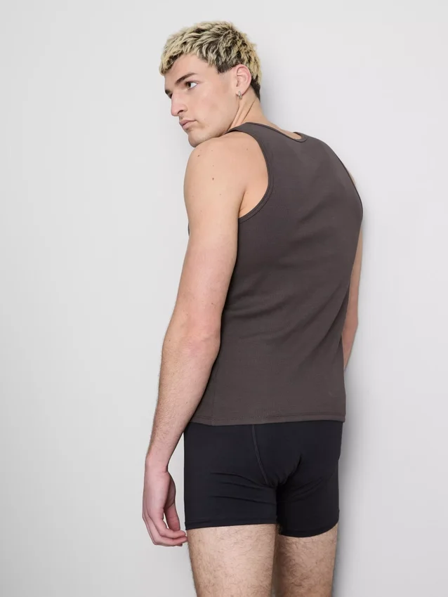 Tanktop med ribkant i slim fit