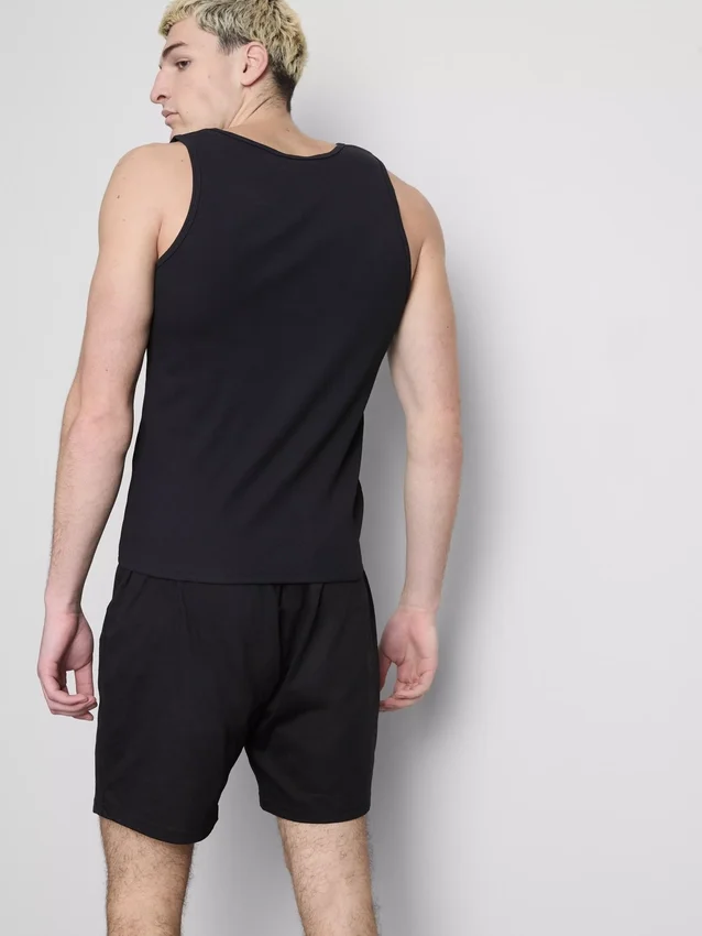 Tanktop med ribkant i slim fit