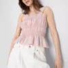Tanktop med rynket peplum-kant