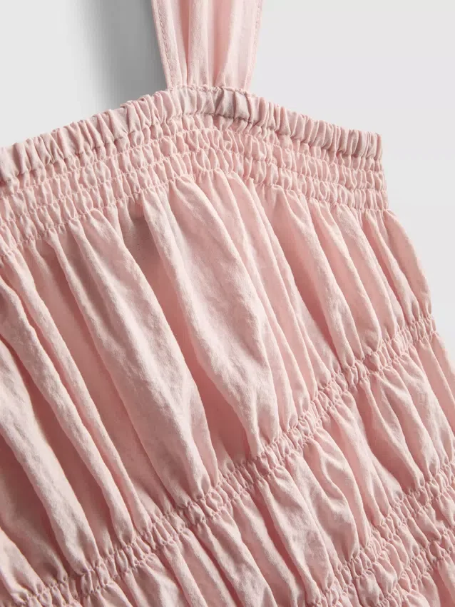 Tanktop med rynket peplum-kant