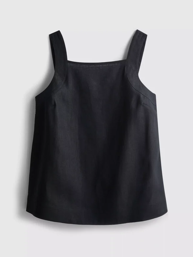 The Edit A-line-top i hør med brede stropper