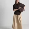 The Edit asymmetrisk T-shirt med rynker