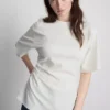 The Edit asymmetrisk T-shirt med rynker