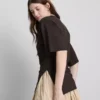 The Edit asymmetrisk T-shirt med rynker