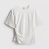 The Edit asymmetrisk T-shirt med rynker