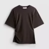 The Edit asymmetrisk T-shirt med rynker