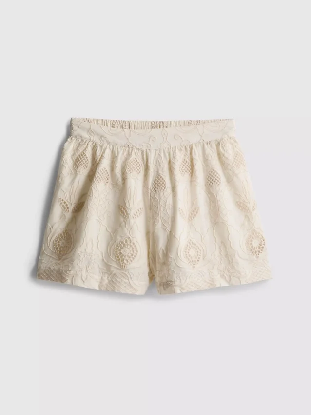 The Edit-bermudashorts i bomuld med broderi