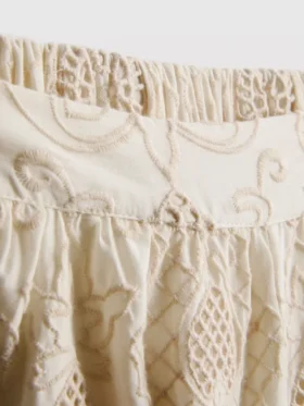 The Edit-bermudashorts i bomuld med broderi
