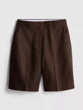 The Edit-bermudashorts i plisseret hør