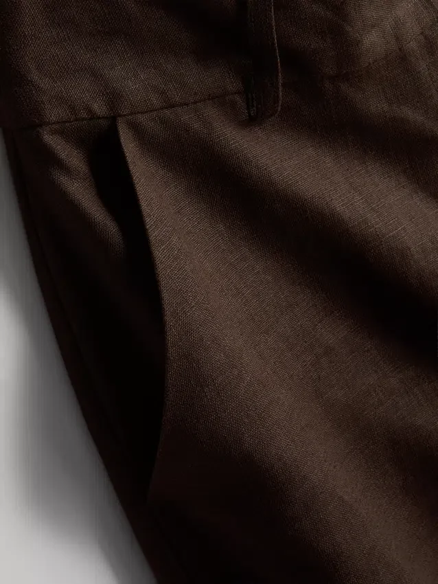 The Edit-bermudashorts i plisseret hør