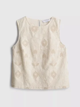 The Edit bomulds-tanktop med broderi