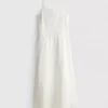 The Edit Broderie midi-kjole